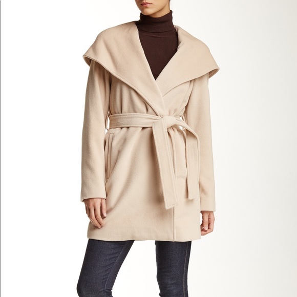 hooded wrap coat